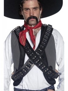 Authentic Western cowboy Bandolier Bullet Belt, Black