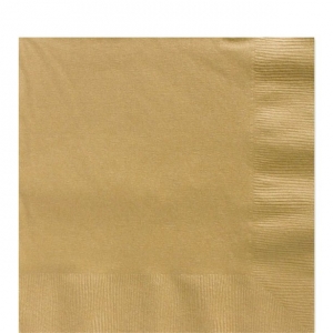 50 Pack Gold Luncheon Napkins 33cm Square 2ply Paper