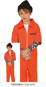Childs Death row Orange Convict Tattooed Prisoner Jumpsuit