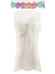 6 White Organza Chair Sashes Wedding Celebration Decorations