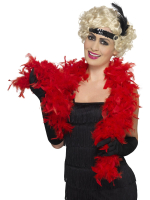 Fancy Dress Accessory Deluxe 80g Feather Boa Red